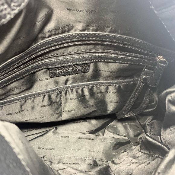 Michael Kors Black Leather Bag with Silver Hardware - Picture 7 of 9